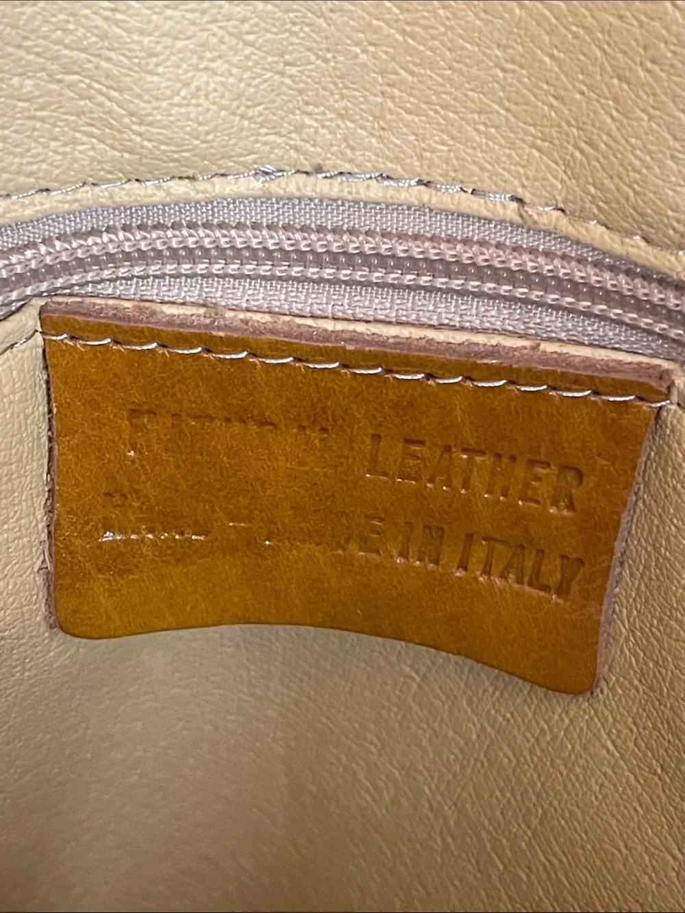MARISA Leather Travel Duffel BOWLING STYLE Bag in Tan with Brown Accent